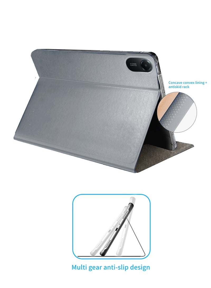 BYTER Xiaomi Redmi Pad 2 2025 (11.0 inches) Classic PU Leather Trifold Stand Flip Case Cover (TCFPSR) - Grey - Image 2